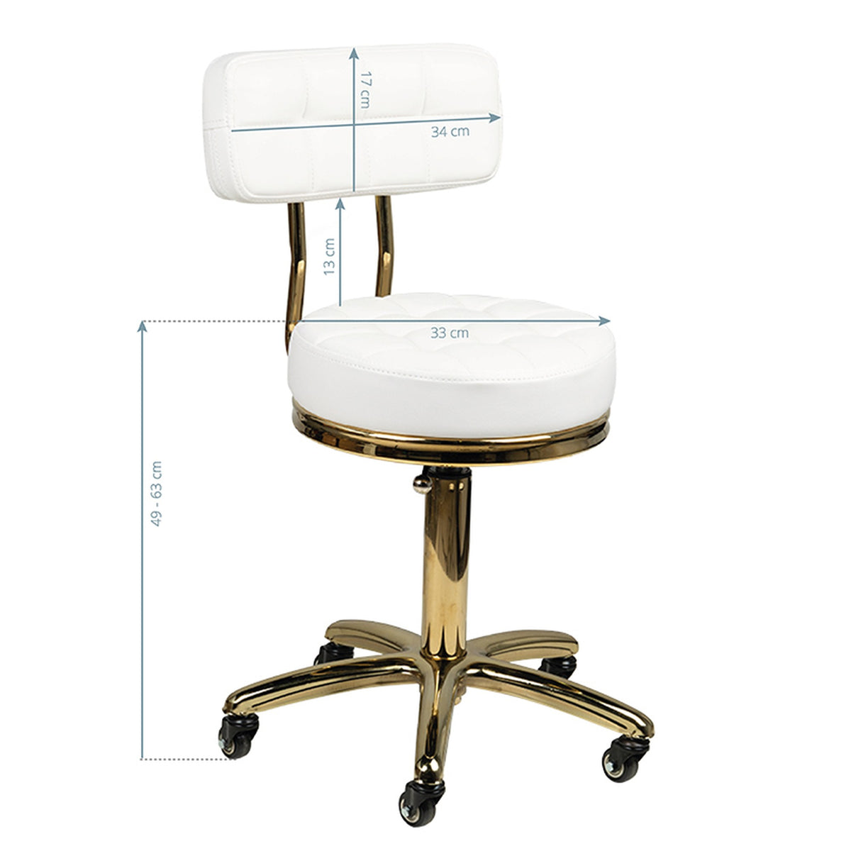 Sgabello AM-961 con Rotelle - Bianco
