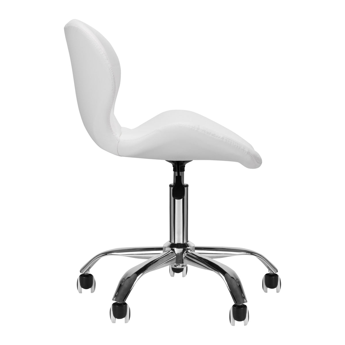 Sgabello QS-06 con Rotelle - Bianco