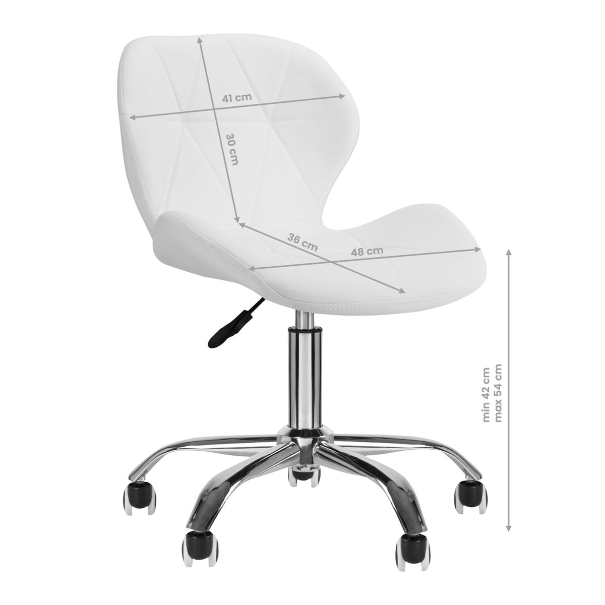 Sgabello QS-06 con Rotelle - Bianco