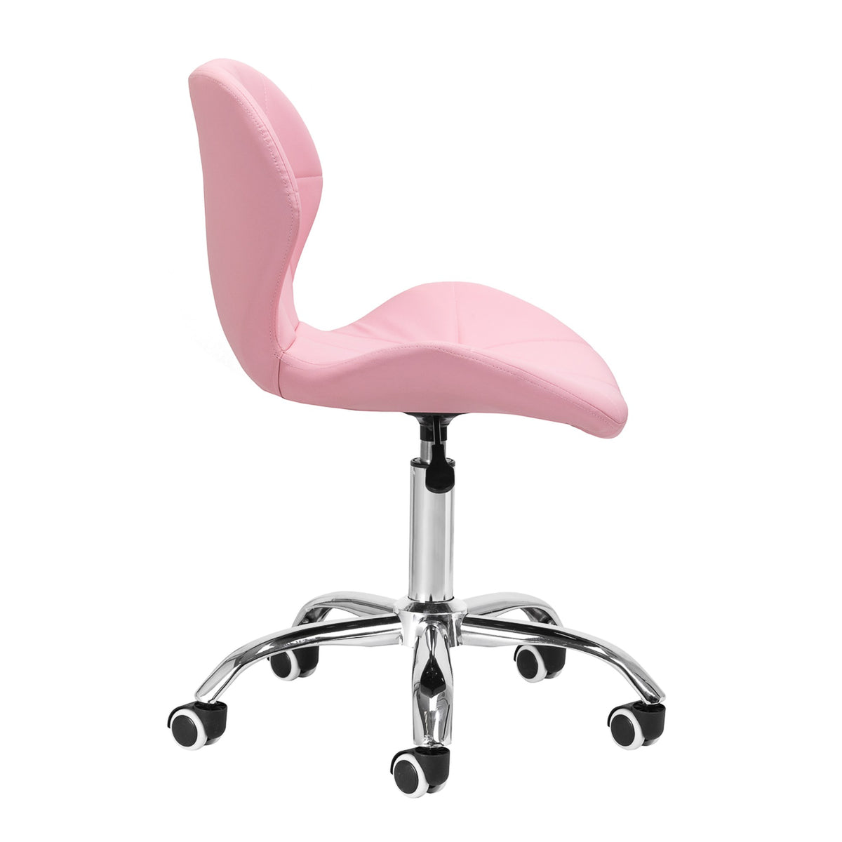 Sgabello QS-06 con Rotelle - Rosa