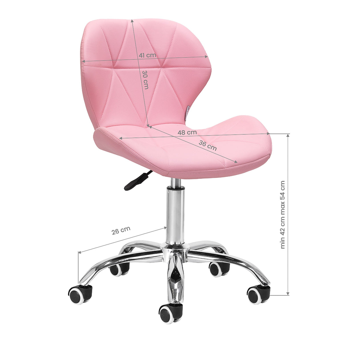Sgabello QS-06 con Rotelle - Rosa