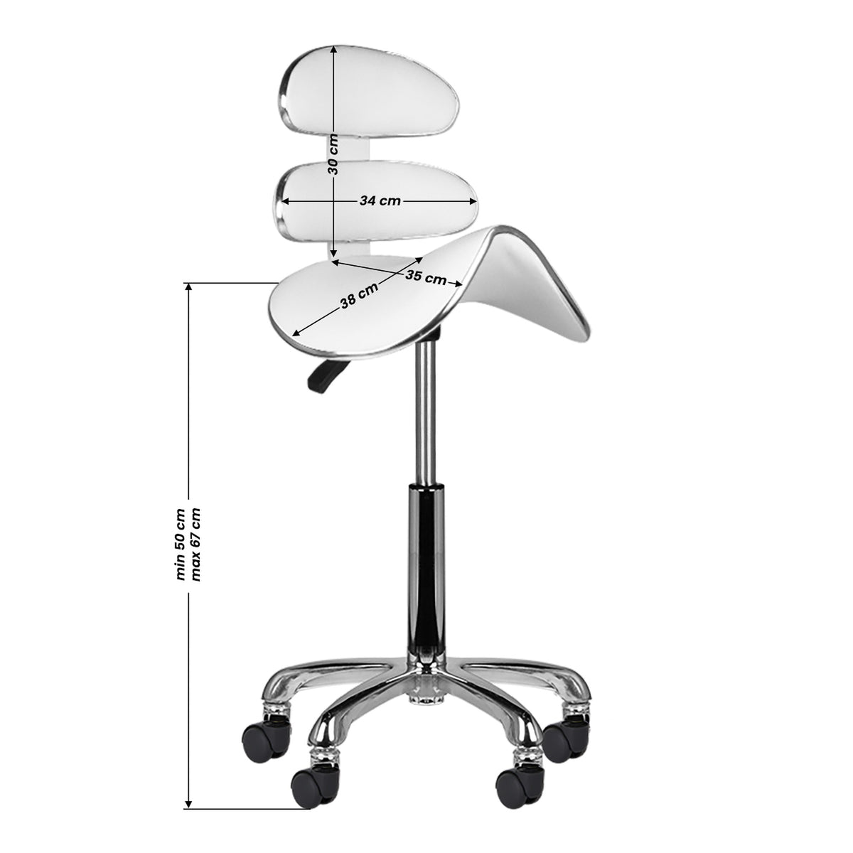 Sgabello Roll Speed AM-880 con Rotelle - Bianco