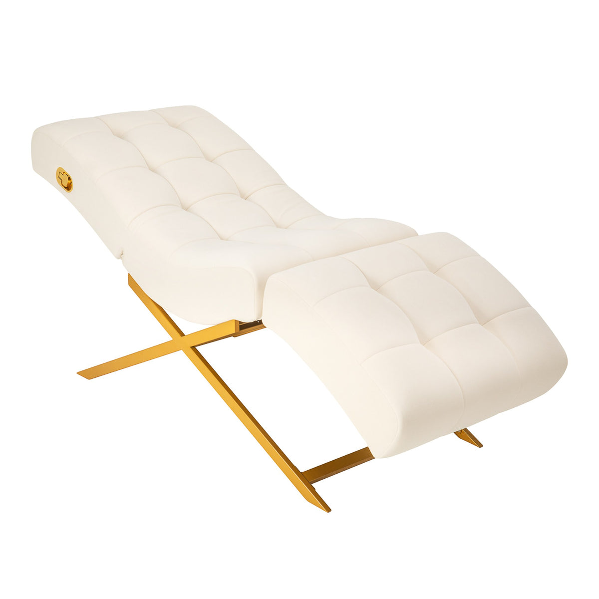 Sillon Poltrona Estetica Umbra per Trattamenti e Trucco - Bianco Oro
