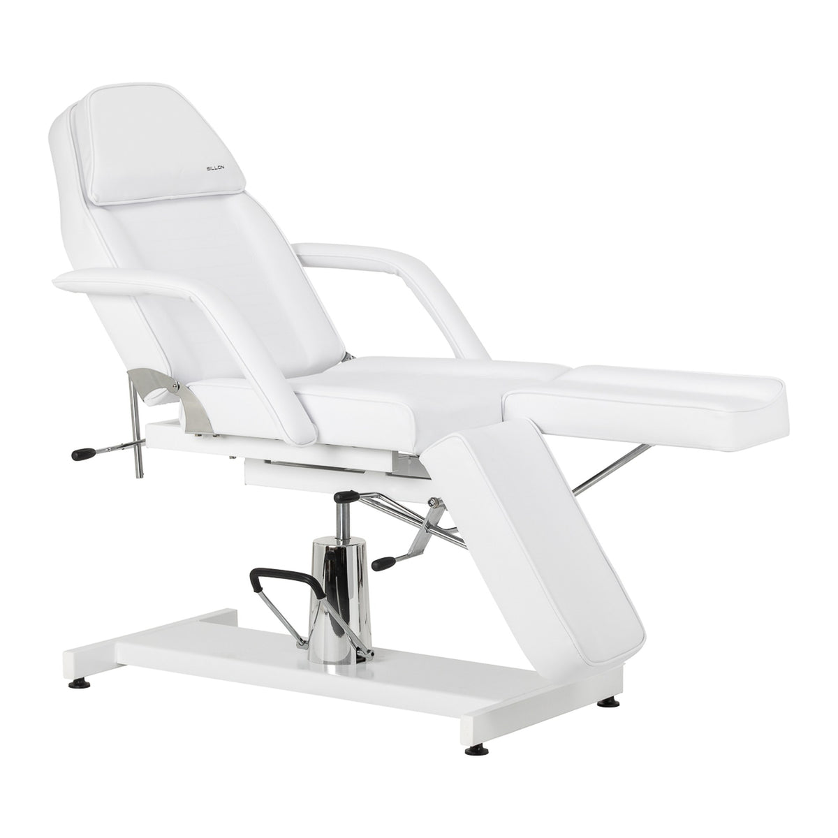 Sillon Poltrona Lettino 210 con Pompa Idraulica Poggiapiedi Diviso - Bianco