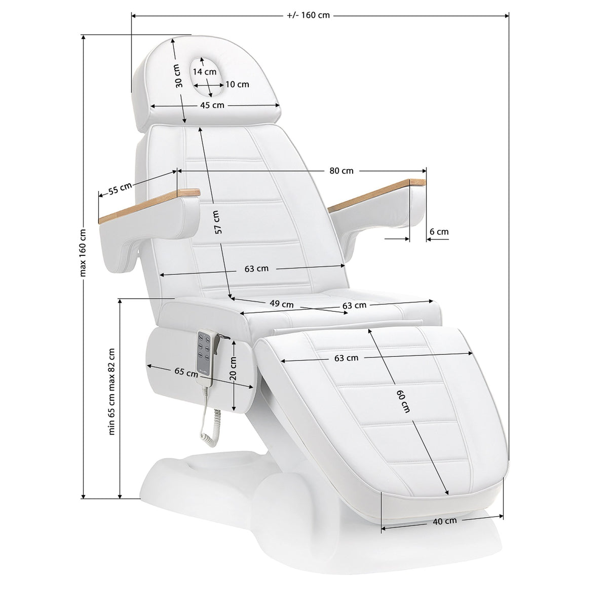 Sillon Poltrona Lettino Elettrica Lux 273B 3 Motori - Bianco