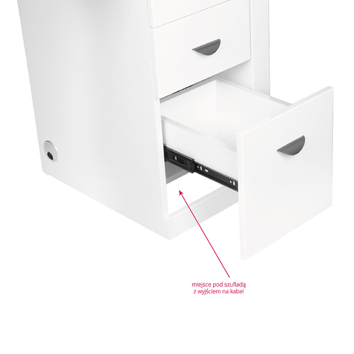 Tavolino Manicure 310 con Aspiratore e Cassettiera Destra - Bianco