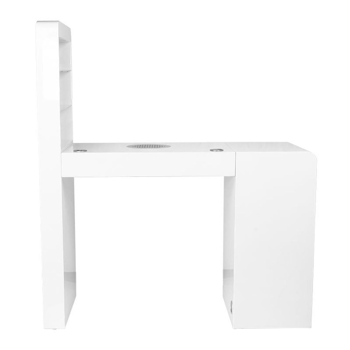 Tavolino Manicure 310 con Aspiratore e Cassettiera Sinistra - Bianco